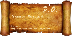 Prommer Oszvald névjegykártya